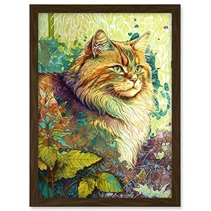 Artery8 Siberian Cat in Nature Vibrant Colourful Modern Portrait Illustration Artwork Framed A3 Wall Art Print Artery8 Siberian Cat in Nature Vibrant Colourful Modern Portrait Illustration Artwork Framed A3 Wall Art Print