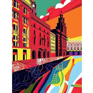 Artery8 Royal Albert Dock Liverpool Waterfront Pop Art Extra Large XL Wall Art Poster Print Artery8 Royal Albert Dock Liverpool Waterfront Pop Art Extra Large XL Wall Art Poster Print