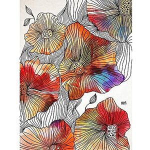 Artery8 Patterned Poppy Flower Colourful Painting Unframed Wall Art Print Poster Home Decor Premium Artery8 Patterned Poppy Flower Colourful Painting Unframed Wall Art Print Poster Home Decor Premium