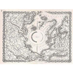 Wee Blue Coo 1855 Colton Map The Arctic Or North Pole Vintage Art Print Poster Wall Decor 12X16 Inch Wee Blue Coo 1855 Colton Map The Arctic Or North Pole Vintage Art Print Poster Wall Decor 12X16 Inch