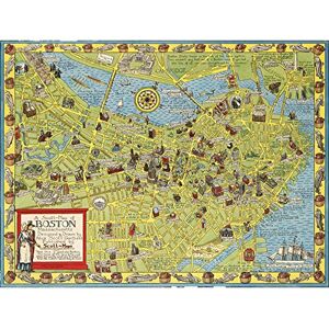 Fine Art Prints Garfield 1950 Pictorial Map Boston MA City Large Print Poster Wall Art Decor Picture Fine Art Prints Garfield 1950 Pictorial Map Boston MA City Large Print Poster Wall Art Decor Picture