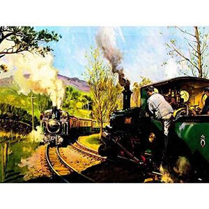 Wee Blue Coo Painting Vintage Transport Steam Train Ffestiniog Railway Wales Art Print Poster Wall Decor 12X16 Inch Wee Blue Coo Painting Vintage Transport Steam Train Ffestiniog Railway Wales Art Print Poster Wall Decor 12X16 Inch
