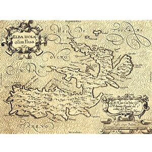 Wee Blue Coo Map Antique Elba Island Ocean Napoleon Art Canvas Print Wee Blue Coo Map Antique Elba Island Ocean Napoleon Art Canvas Print