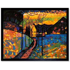 Wee Blue Coo Wassily Kandinsky Winter Landscape Old Master Painting Art Print Framed Poster Wall Decor 12X16 Inch Wee Blue Coo Wassily Kandinsky Winter Landscape Old Master Painting Art Print Framed Poster Wall Decor 12X16 Inch