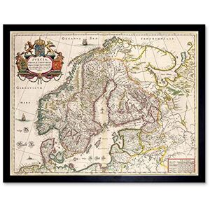 Wee Blue Coo Map Antique Scandinavia Norway Sweden Finland Art Print Framed Poster Wall Decor 12X16 Inch Wee Blue Coo Map Antique Scandinavia Norway Sweden Finland Art Print Framed Poster Wall Decor 12X16 Inch