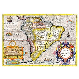 Wee Blue Coo Map Antique South America Brazil Pacific Atlantic Picture Wall Art Print Wee Blue Coo Map Antique South America Brazil Pacific Atlantic Picture Wall Art Print