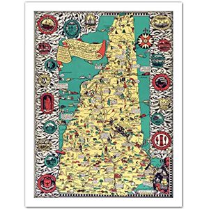 Fine Art Prints Shurtleff 1926 Pictorial Map New Hampshire State Artwork Framed Wall Art Print 18X24 Inch Fine Art Prints Shurtleff 1926 Pictorial Map New Hampshire State Artwork Framed Wall Art Print 18X24 Inch