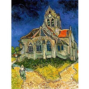 Wee Blue Coo Vincent Van Gogh Church At Auvers 1890 Old Master Painting Art Print Poster Wall Decor 12X16 Inch Wee Blue Coo Vincent Van Gogh Church At Auvers 1890 Old Master Painting Art Print Poster Wall Decor 12X16 Inch