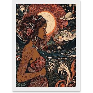 Artery8 Gaia Mother Nature Modern Art Nouveau Folk Art Artwork Framed A3 Wall Art Print Artery8 Gaia Mother Nature Modern Art Nouveau Folk Art Artwork Framed A3 Wall Art Print
