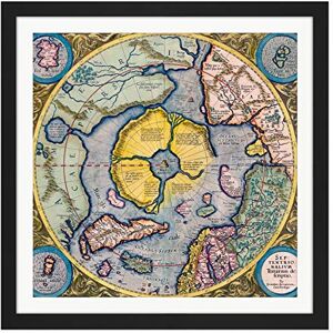 Artery8 Map Mercator 1623 North Pole Arctic Pictorial Chart Square Wooden Framed Wall Art Print Picture 16X16 Inch Artery8 Map Mercator 1623 North Pole Arctic Pictorial Chart Square Wooden Framed Wall Art Print Picture 16X16 Inch