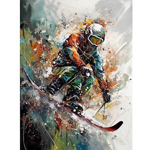 Artery8 Skier Skiing Winter Sport Paint Splat Painting Extra Large XL Wall Art Poster Print Artery8 Skier Skiing Winter Sport Paint Splat Painting Extra Large XL Wall Art Poster Print
