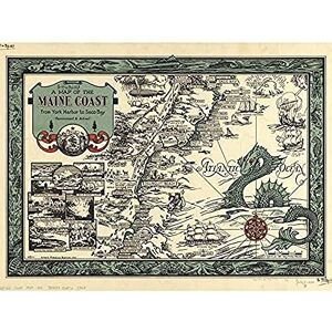 Fine Art Prints Button 1929 Pictorial Map Maine Coast History Unframed Wall Art Print Poster Home Decor Premium Fine Art Prints Button 1929 Pictorial Map Maine Coast History Unframed Wall Art Print Poster Home Decor Premium