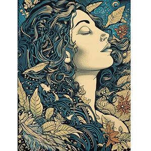 Artery8 Mother Nature Modern Boho Art Nouveau Linocut Extra Large XL Wall Art Poster Print Artery8 Mother Nature Modern Boho Art Nouveau Linocut Extra Large XL Wall Art Poster Print