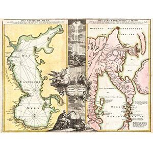 Wee Blue Coo Map Antique Homann Caspian Sea Kamchatka Art Canvas Print Wee Blue Coo Map Antique Homann Caspian Sea Kamchatka Art Canvas Print