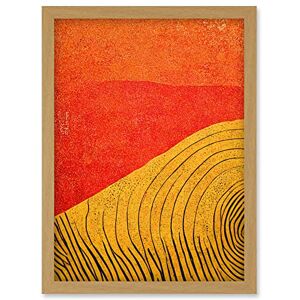 Wee Blue Coo Abstract Hilltop Sunset Walkabout Australia Mustard Coral Artwork Framed Wall Art Print A4 Wee Blue Coo Abstract Hilltop Sunset Walkabout Australia Mustard Coral Artwork Framed Wall Art Print A4
