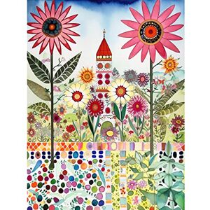 Artery8 Countryside Chapel Garden Folk Art Watercolour Painting Extra Large XL Wall Art Poster Print Artery8 Countryside Chapel Garden Folk Art Watercolour Painting Extra Large XL Wall Art Poster Print