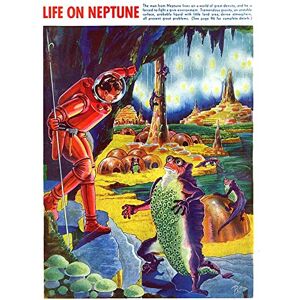 Wee Blue Coo Magazine Cover Vintage Life On Neptune Adventure Space Sci Fi 1940 Art Print Poster Wall Decor 12X16 Inch Wee Blue Coo Magazine Cover Vintage Life On Neptune Adventure Space Sci Fi 1940 Art Print Poster Wall Decor 12X16 Inch