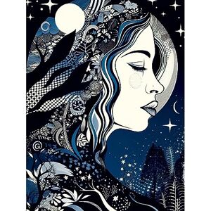 Artery8 New Moon Goddess Winter Moonlit Witchy Forest Starry Night Mother Nature Boho Patterns Extra Large XL Wall Art Poster Print Artery8 New Moon Goddess Winter Moonlit Witchy Forest Starry Night Mother Nature Boho Patterns Extra Large XL Wall Art Poster Print