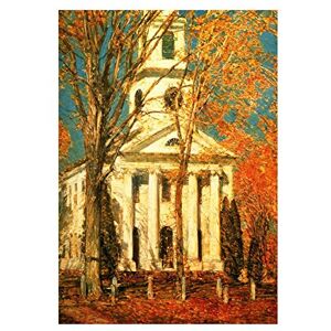Wee Blue Coo Painting Hassam Church At Lyme Wall Art Print Wee Blue Coo Painting Hassam Church At Lyme Wall Art Print