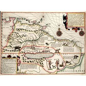 Wee Blue Coo Map Antique Guyana Caribbean South America Art Large Art Print Poster Wall Decor 18x24 inch Wee Blue Coo Map Antique Guyana Caribbean South America Art Large Art Print Poster Wall Decor 18x24 inch