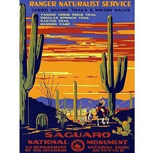 Wee Blue Coo Travel Saguaro Monument Desert Cactus Cowboy USA Art Print Poster Wall Decor 12X16 Inch Wee Blue Coo Travel Saguaro Monument Desert Cactus Cowboy USA Art Print Poster Wall Decor 12X16 Inch