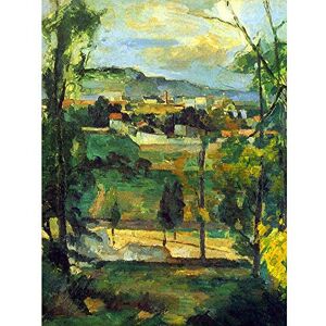 Wee Blue Coo Paul Cézanne Village Behind Trees Ile De France Old Painting Art Print Poster Wall Decor 12X16 Inch Wee Blue Coo Paul Cézanne Village Behind Trees Ile De France Old Painting Art Print Poster Wall Decor 12X16 Inch