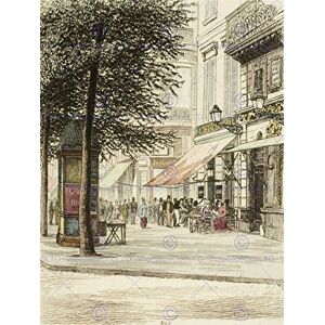 Wee Blue Coo Painting Vintage Cityscape Paris Boulevard Italiens Wall Art Print Wee Blue Coo Painting Vintage Cityscape Paris Boulevard Italiens Wall Art Print