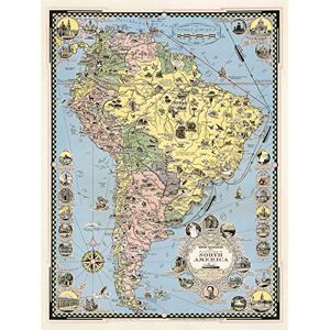 Artery8 1942 Ernest Dudley Chase Pictorial Map South America Art Print Canvas Premium Wall Decor Poster Mural Artery8 1942 Ernest Dudley Chase Pictorial Map South America Art Print Canvas Premium Wall Decor Poster Mural