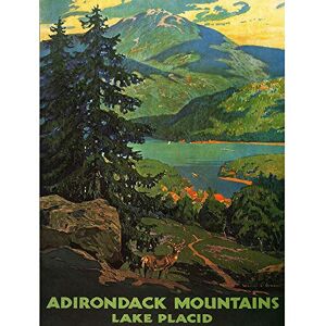 Wee Blue Coo Travel Adirondack Mountains Lake Placid USA Tree Art Print Poster Wall Decor 12X16 Inch Wee Blue Coo Travel Adirondack Mountains Lake Placid USA Tree Art Print Poster Wall Decor 12X16 Inch