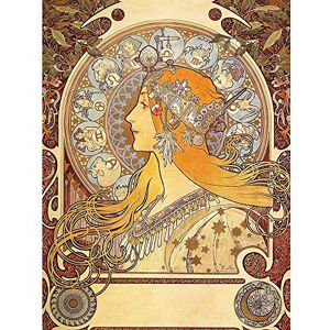 Wee Blue Coo Alphonse Mucha Zodiac 1896 Old Master Painting Art Print Poster Wall Decor 12X16 Inch Wee Blue Coo Alphonse Mucha Zodiac 1896 Old Master Painting Art Print Poster Wall Decor 12X16 Inch