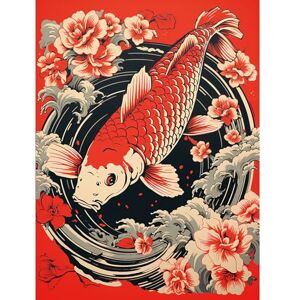 Artery8 Koi Fish Carp Japanese Whirlpool Red Black Floral Illustration Artwork Coy Unframed Wall Art Print Poster Home Decor Premium Artery8 Koi Fish Carp Japanese Whirlpool Red Black Floral Illustration Artwork Coy Unframed Wall Art Print Poster Home Decor Premium