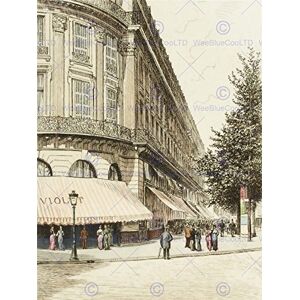 Wee Blue Coo Painting Vintage Cityscape Paris Boulevard Des Capucines Wall Art Print Wee Blue Coo Painting Vintage Cityscape Paris Boulevard Des Capucines Wall Art Print