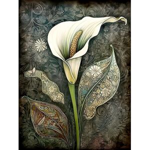 Artery8 Calla Lily Flower Bloom with Batik Style Patterns Extra Large XL Wall Art Poster Print Artery8 Calla Lily Flower Bloom with Batik Style Patterns Extra Large XL Wall Art Poster Print