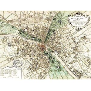 Wee Blue Coo Map Plan De Paris France Art Print Poster Wall Decor 12X16 Inch Wee Blue Coo Map Plan De Paris France Art Print Poster Wall Decor 12X16 Inch