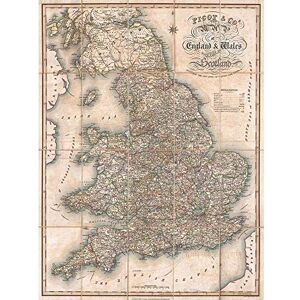 Wee Blue Coo 1830 Pigot Pocket Map England And Wales Vintage Art Print Poster Wall Decor 12X16 Inch Wee Blue Coo 1830 Pigot Pocket Map England And Wales Vintage Art Print Poster Wall Decor 12X16 Inch