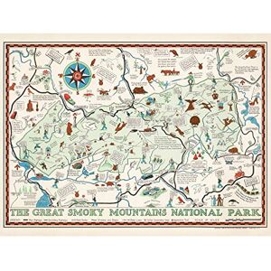 Artery8 Map Miller 1939 Smoky Mountains National Park Premium Wall Art Canvas Print 18X24 Inch Artery8 Map Miller 1939 Smoky Mountains National Park Premium Wall Art Canvas Print 18X24 Inch