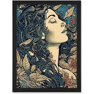 Artery8 Mother Nature Modern Boho Art Nouveau Linocut Artwork Framed A3 Wall Art Print Artery8 Mother Nature Modern Boho Art Nouveau Linocut Artwork Framed A3 Wall Art Print