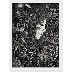 Artery8 - Nature Goddess - Black and White - Framed - Art print Artery8 - Nature Goddess - Black and White - Framed - Art print