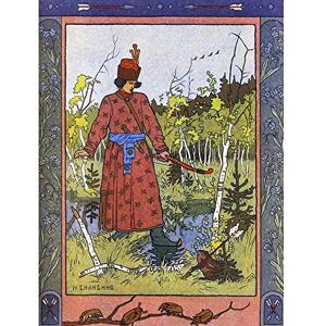 Wee Blue Coo Painting Illustration Folklore Russia Bilibin Frog Princess Art Print Poster Wall Decor 12X16 Inch Wee Blue Coo Painting Illustration Folklore Russia Bilibin Frog Princess Art Print Poster Wall Decor 12X16 Inch