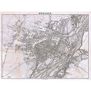 Wee Blue Coo Map Antique 1837 Mayr Munich City Plan Surrounds Art Print Poster Wall Decor 12X16 Inch Wee Blue Coo Map Antique 1837 Mayr Munich City Plan Surrounds Art Print Poster Wall Decor 12X16 Inch