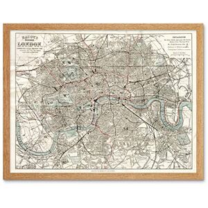 Artery8 Map Bacon 1883 London City England Plan Chart Art Print Framed Poster Wall Decor 12x16 inch Artery8 Map Bacon 1883 London City England Plan Chart Art Print Framed Poster Wall Decor 12x16 inch
