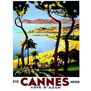 Wee Blue Coo Travel Tourism Cannes Cote D'Azur Beach Film Festival France Advert Art Print Poster Wall Decor 12X16 Inch Wee Blue Coo Travel Tourism Cannes Cote D'Azur Beach Film Festival France Advert Art Print Poster Wall Decor 12X16 Inch