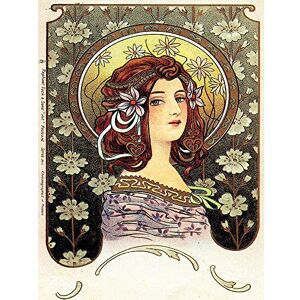 Wee Blue Coo Vintage Lady Flowers Mucha 1902 Nouveau Art Print Poster Wall Decor 12X16 Inch Wee Blue Coo Vintage Lady Flowers Mucha 1902 Nouveau Art Print Poster Wall Decor 12X16 Inch