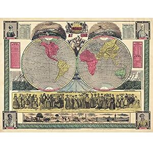 Artery8 Map Phelps 1852 World One View Statistical Art Print Canvas Premium Wall Decor Poster Mural Artery8 Map Phelps 1852 World One View Statistical Art Print Canvas Premium Wall Decor Poster Mural