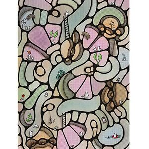 Artery8 Abstract Landscape Ghost World Bubbles Painting Unframed Wall Art Print Poster Home Decor Premium Artery8 Abstract Landscape Ghost World Bubbles Painting Unframed Wall Art Print Poster Home Decor Premium