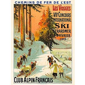 Wee Blue Coo Advert Ski Contest Vosges France Alpine Club Winter Sport Art Print Poster Wall Decor 12X16 Inch Wee Blue Coo Advert Ski Contest Vosges France Alpine Club Winter Sport Art Print Poster Wall Decor 12X16 Inch