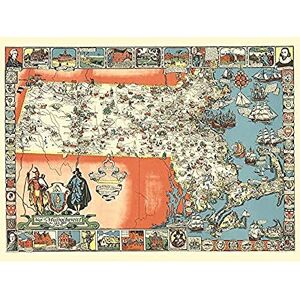 Artery8 Map Shurtleff 1930 Massachusetts Bay State Pictorial Unframed Wall Art Print Poster Home Decor Premium Artery8 Map Shurtleff 1930 Massachusetts Bay State Pictorial Unframed Wall Art Print Poster Home Decor Premium