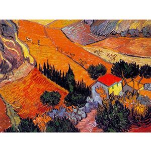 Wee Blue Coo Van Gogh Landscape With House Ploughman 1889 Unframed Art Print Poster Wall Decor 12X16 Inch Wee Blue Coo Van Gogh Landscape With House Ploughman 1889 Unframed Art Print Poster Wall Decor 12X16 Inch