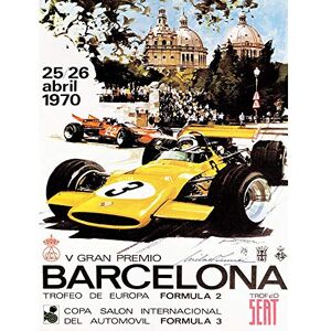 Wee Blue Coo Sport Advert Motor Race Barcelona Spain Formula Gran Premio Art Print Poster Wall Decor 12X16 Inch Wee Blue Coo Sport Advert Motor Race Barcelona Spain Formula Gran Premio Art Print Poster Wall Decor 12X16 Inch