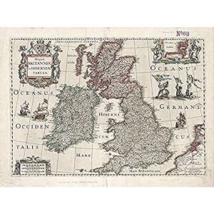 Fine Art Prints Hondius 1617 Map Great Britain Ireland Latin Language Art Print Canvas Premium Wall Decor Poster Mural Fine Art Prints Hondius 1617 Map Great Britain Ireland Latin Language Art Print Canvas Premium Wall Decor Poster Mural